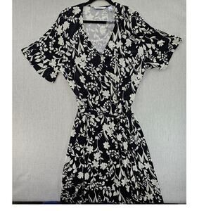 NWT Isaac Mizrahi XL Boho Floral Wrap Modest Church Dress